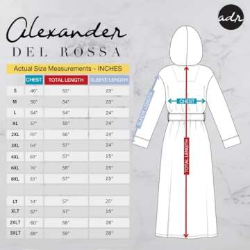 Alexander Del Rossa Mens Robe, Plush Fleece Hooded Bathrobe Men, Men's Bathrobes, Big and Tall Bath Robe for Men Steel Gray 2XL (A0125STL2X)