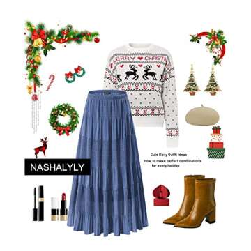 Stylish NASHALYLY Women's Chiffon A-Line Maxi Skirt