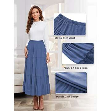 Stylish NASHALYLY Women's Chiffon A-Line Maxi Skirt