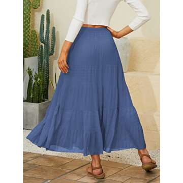 Stylish NASHALYLY Women's Chiffon A-Line Maxi Skirt