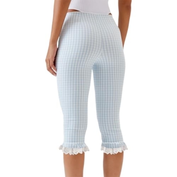 Stylish Capri Leggings with Lace Trim for Women