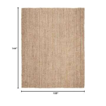 SAFAVIEH Natural Fiber Collection Area Rug - 9' x 12', Natural, Handmade Chunky Textured Jute 0.75-i...