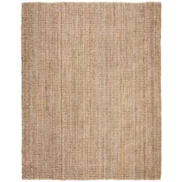 SAFAVIEH Natural Fiber Collection Area Rug - 9' x 12', Natural, Handmade Chunky Textured Jute 0.75-inch Thick, Ideal for High Traffic Areas in Living Room, Bedroom (NF447A)