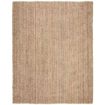 SAFAVIEH Natural Fiber Collection Area Rug - 9' x 12', Natural, Handmade Chunky Textured Jute 0.75-inch Thick, Ideal for High Traffic Areas in Living Room, Bedroom (NF447A)