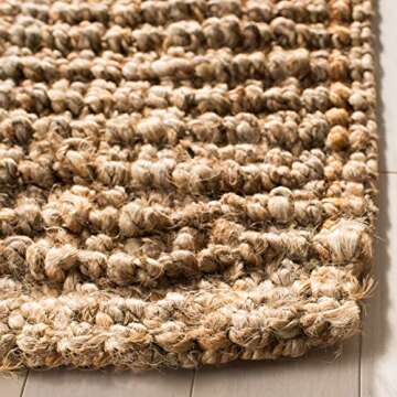 SAFAVIEH Natural Fiber Collection Area Rug - 9' x 12', Natural, Handmade Chunky Textured Jute 0.75-inch Thick, Ideal for High Traffic Areas in Living Room, Bedroom (NF447A)