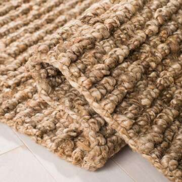 SAFAVIEH Natural Fiber Collection Area Rug - 9' x 12', Natural, Handmade Chunky Textured Jute 0.75-inch Thick, Ideal for High Traffic Areas in Living Room, Bedroom (NF447A)
