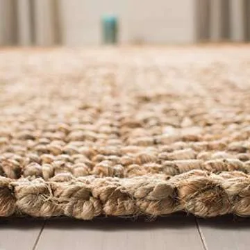 SAFAVIEH Natural Fiber Collection Area Rug - 9' x 12', Natural, Handmade Chunky Textured Jute 0.75-inch Thick, Ideal for High Traffic Areas in Living Room, Bedroom (NF447A)