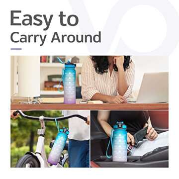 Venture Pal Motivational Water Bottle for Hydration