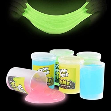 Kicko Glow in The Dark Slime Kit - 6 Neon Colors for Kids, Perfect for Parties and Favors