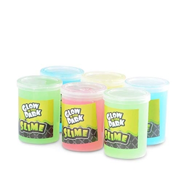 Kicko Glow in The Dark Slime Kit for Kids - 6 Pack Fun