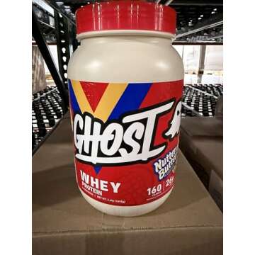 GHOST Whey Protein Powder, Nutter Butter - 2.4LB Tub, 26G of Protein - Peanut Butter Cookie Flavored...
