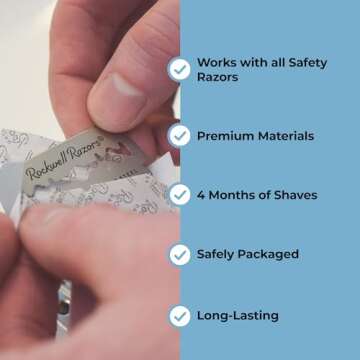 Precision-Crafted Swedish Stainless Steel Double-Edge Safety Razor Blades - Superior Sharpness for Smooth, Close Shaves - 20 Blade Pack