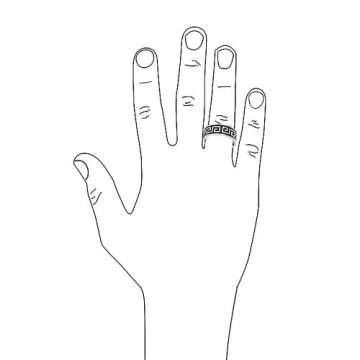 Bling Jewelry Greek Key Mens Stainless Steel Band Ring Black 9