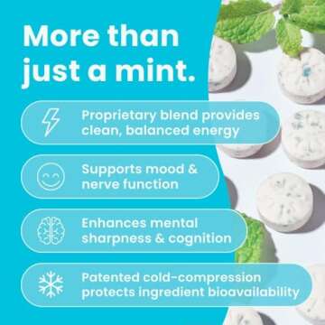 NeuroGum Energy Caffeine Mints - Sugar-Free with L-theanine & B Vitamins - 72 Pieces, Peppermint Fla...