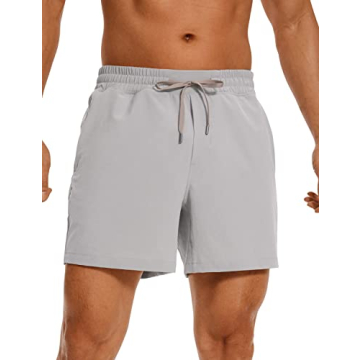 CRZ YOGA Men's Linerless Workout Shorts - 5'' Lightweight Quick Dry Running Sports Athletic Gym Shor...