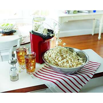 Hamilton Beach Electric Hot Air Popcorn Popper, Healthy Snack, Makes up to 18 Cups, Red (73400)
