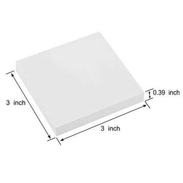 ZCZN 400 Sheets Pop-up Sticky Notes, 3 x 3 Inches, 4 Pads Bright Color Self-Stick Notes, 100 Sheets/Pad, White