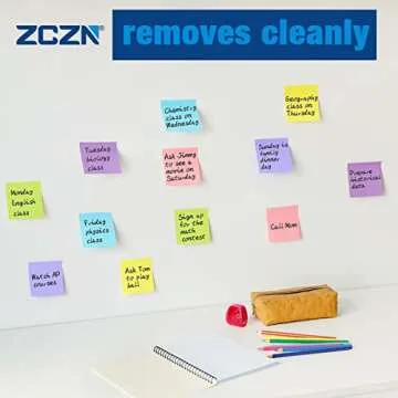 ZCZN 400 Sheets Pop-up Sticky Notes, 3 x 3 Inches, 4 Pads Bright Color Self-Stick Notes, 100 Sheets/Pad, White