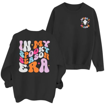 FRYAID Halloween Sweatshirt Women Cute In My Spooky Season Era Ghost Graphic Shirt Halloween Sweater...