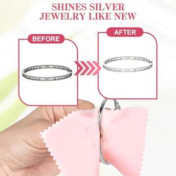 WEGOUP Pink Silver Polishing Cloths Gift Set for Jewelry