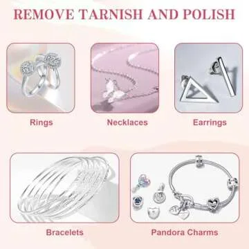 WEGOUP Pink Silver Polishing Cloths Gift Set for Jewelry