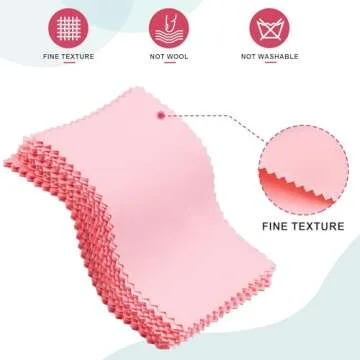 WEGOUP Pink Silver Polishing Cloths Gift Set for Jewelry