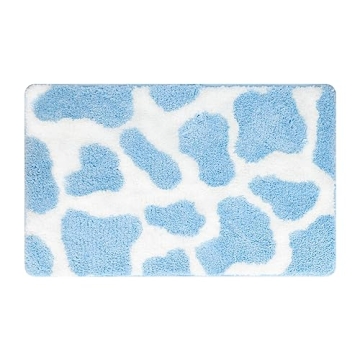 Yonchic Cow Print Bathroom Rugs, Soft Thick Microfiber, Funny Cute Animal Print Bath Decor Rugs, 20"...