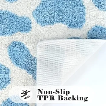 Yonchic Cow Print Bathroom Rug - Soft, Non-Slip Mat