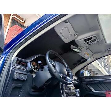 XHRING Windshield Sun Shade for Ford F150 F-150 F250 F350 1996-2024 2025 Raptor Expedition 1997-2024 Escape 2013-2019 Accessories, Car Front Window Sunshade Sun Visor Shield for Transit 2012-2024