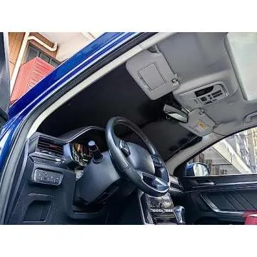 XHRING Windshield Sun Shade for Ford F150 F-150 F250 F350 1996-2024 2025 Raptor Expedition 1997-2024 Escape 2013-2019 Accessories, Car Front Window Sunshade Sun Visor Shield for Transit 2012-2024