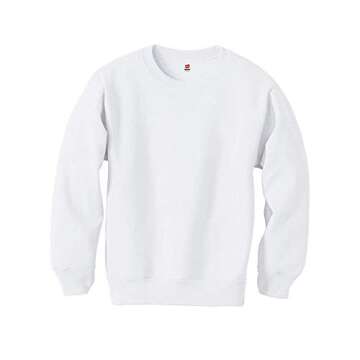 Hanes ComfortBlend EcoSmart Boy`s Crewneck Sweatshirt White