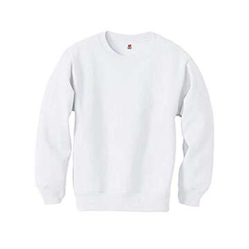 Hanes ComfortBlend EcoSmart Boy`s Crewneck Sweatshirt White