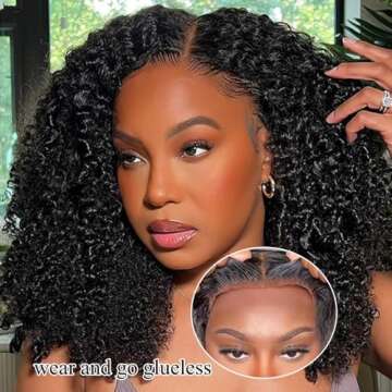ALLRUN 4x4 Curly Wigs Human Hair Pre Plucked Glueless Kinky Curly Wig Wear N Go Closure Wigs Human H...