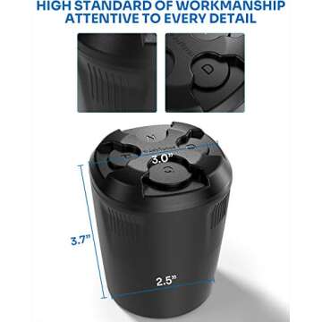 JOYTUTUS Universal High Capacity Car Coin Holder for Cup, Change Holder Compatible with Most Trucks Accessories, Sort Penny, Quarter, Dime, Nickels (Black)