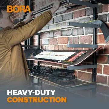 Bora Portamate Wood Organizer and Lumber Storage Metal Rack with 6-Level Wall Mount – Indoor and Outdoor Use, PBR-006B