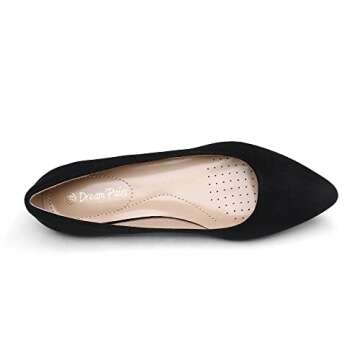 DREAM PAIRS Women's Dress Pointed Toe Flats Ballet Comfort Soft Slip On Casual Flat Shoes for Work Office Business,Size 9.5,Black/Suede