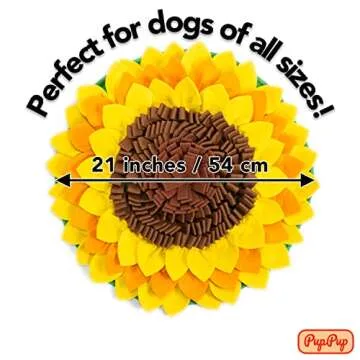 PupPup Sunflower Snuffle Mat - Satisfy Your Dog's Natural Foraging Instinct. Made with Durable Materials. Great Mental Stimulation for Your Dog. Slow Feeder Dog Food Mat. Dog Puzzle Toy.