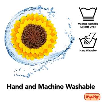 PupPup Sunflower Snuffle Mat - Satisfy Your Dog's Natural Foraging Instinct. Made with Durable Materials. Great Mental Stimulation for Your Dog. Slow Feeder Dog Food Mat. Dog Puzzle Toy.