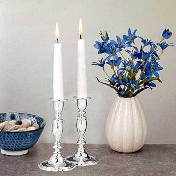 Rite Lite Set of 2 Silverplated Candlesticks for Shabbat - Shabbat Gifts, Shabbat Candle Holders, Sh...
