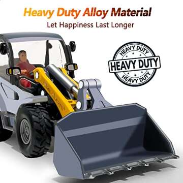 iPlay, iLearn Heavy Duty Construction Site Playset, Metal Dump Truck, Excavator Digger Backhoe, Tractor Bulldozer Diecast Vehicle, Outdoor Sandbox Car Toy, Birthday Gift 3 4 5 Year Old Boy Kid Toddler