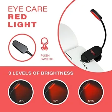 Hooga Rechargeable Red Book Light for Healthy Reading
