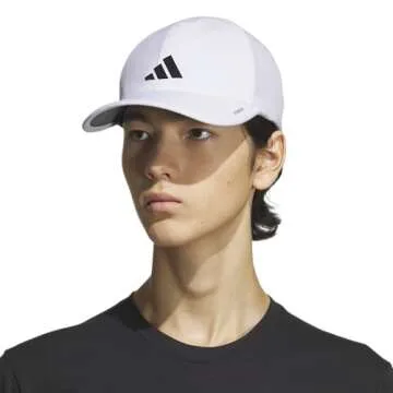 adidas Superlite, Athletic Caps, Running Hat Men, White/Black/3.0, One Size