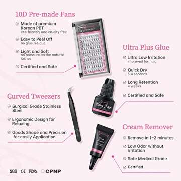 Beauty7 DIY Eyelash Extension Kit for Beginners at Home