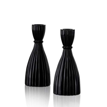 LampLust Black Taper Candle Holders Set of 2 for Stylish Decor