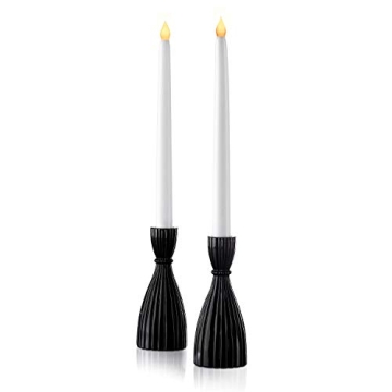 LampLust Black Taper Candle Holders Set of 2 for Stylish Decor