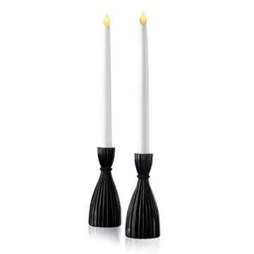 LampLust Black Taper Candle Holders Set of 2 for Stylish Decor
