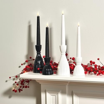 LampLust Black Taper Candle Holders Set of 2 for Stylish Decor