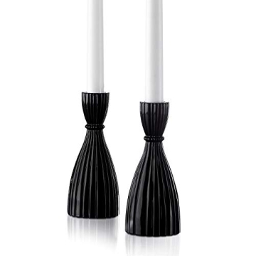 LampLust Black Taper Candle Holders Set of 2 for Stylish Decor