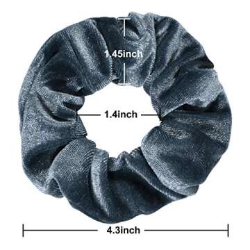 Whaline 12Pcs Blue Gray Theme Hair Scrunchies Velvet Elastics Scrunchy Bobbles Soft Hair Bands Hair ...