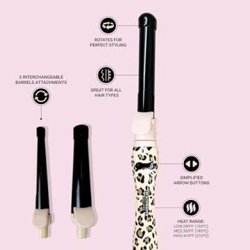 Beachwaver Multi Barrel (Classic Catwalk) - Auto Rotating Curling Iron with 3 Attachments - Versatil...